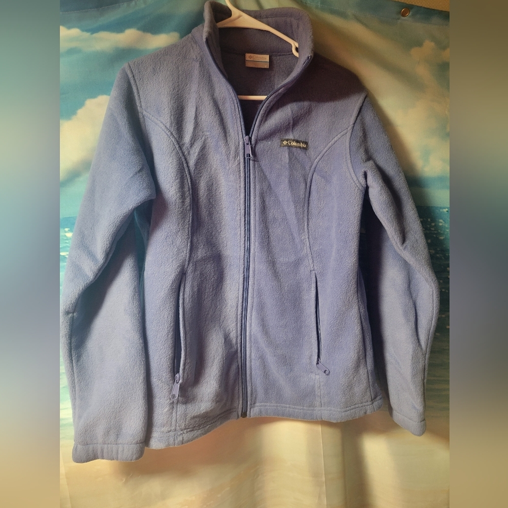 Columbia Blue Fleece Full Zip Jacket Size Medium Women's